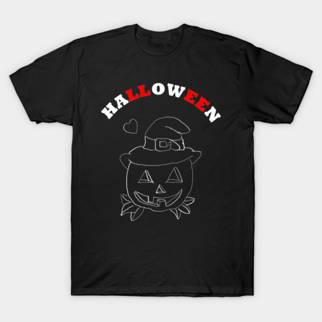 Cute Pumpkin Witch Hat Halloween T-Shirt